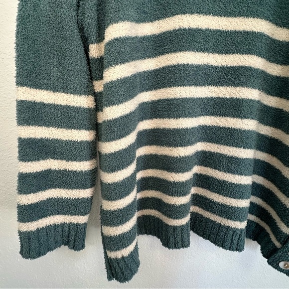 Entro Sage Green and White Stripped Sweater Sixe XL - Picture 3 of 9